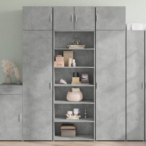 Betoninharmaa kaappi Caritas 70x41x185cm (puinen)