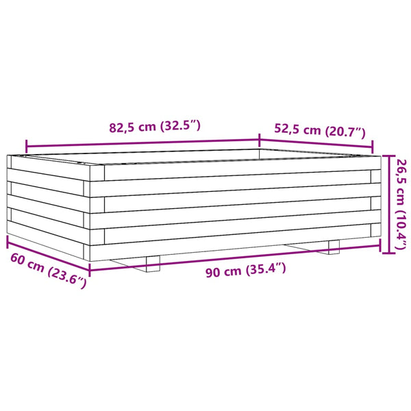 Blumenkasten Dilaver 90x60x26,5cm (Kiefer)