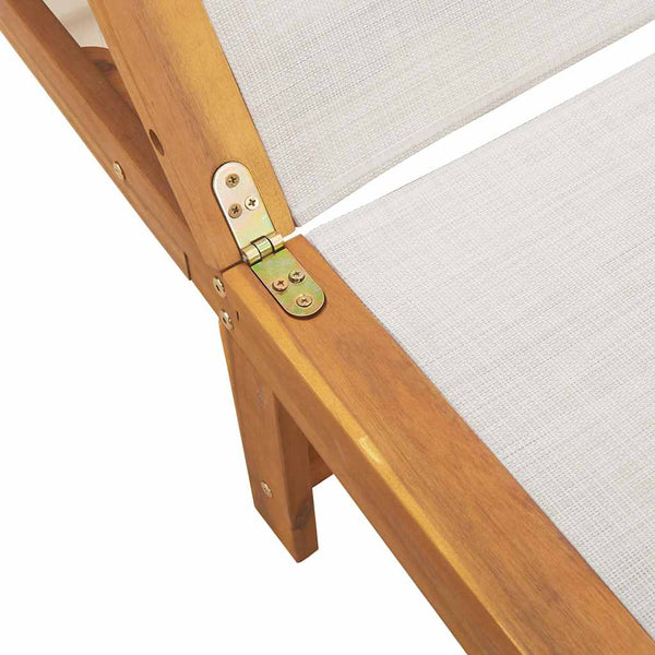 Grauer Liegestuhl mit Tisch Arghir (Akazie und Textilene)