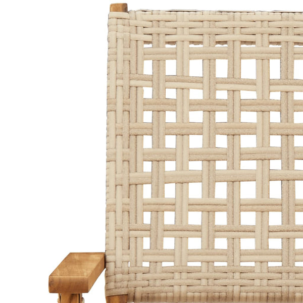 Beige bistrosarja Carlla (3-osainen, polyrottinki ja puu)