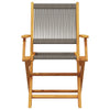 Graues 3-teiliges Bistro-Set Slagan (Polypropylen und Akazienholz)