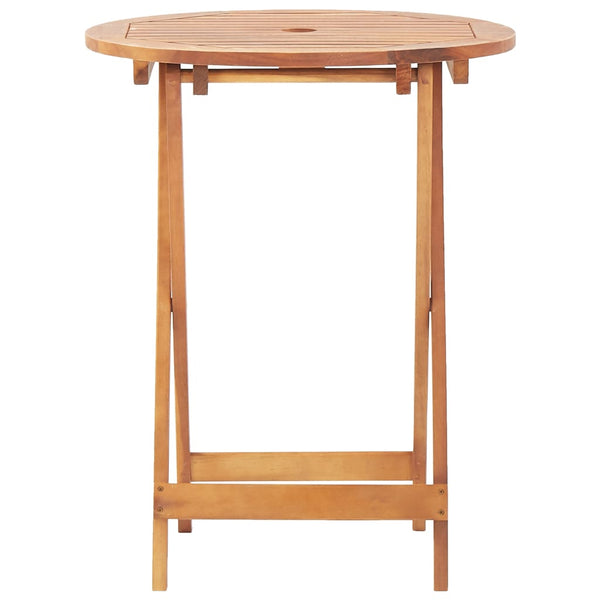 Graues 3-teiliges Bistro-Set Slagan (Polypropylen und Akazienholz)