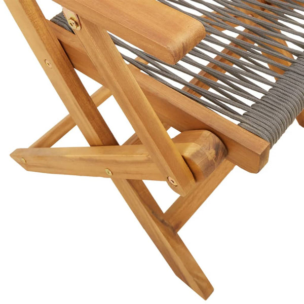 Graues 3-teiliges Bistro-Set Slagan (Polypropylen und Akazienholz)