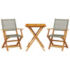 Bistro-Set Carlla Grau (3-teilig, Akazienholz und Polyrattan)