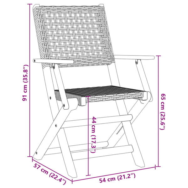 Bistro-Set Carlla Grau (3-teilig, Akazienholz und Polyrattan)