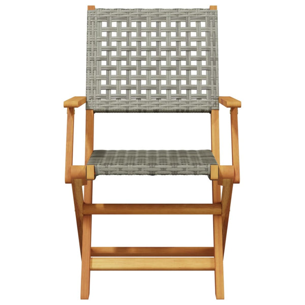 Bistro-Set Carlla Grau (3-teilig, Akazienholz und Polyrattan)