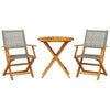 Carlla Bistrogarnitur grau (3-teilig, Polyrattan und Akazienholz)