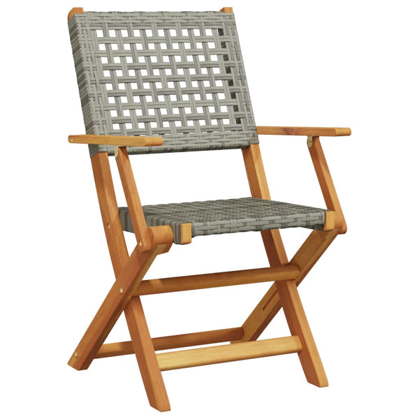 Carlla Bistrogarnitur grau (3-teilig, Polyrattan und Akazienholz)