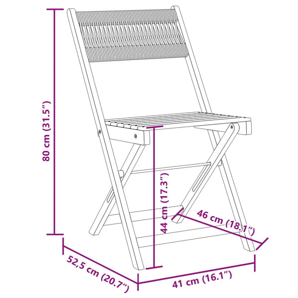 Graues 3-teiliges Bistro-Set Vantel (Polypropylen und Holz)
