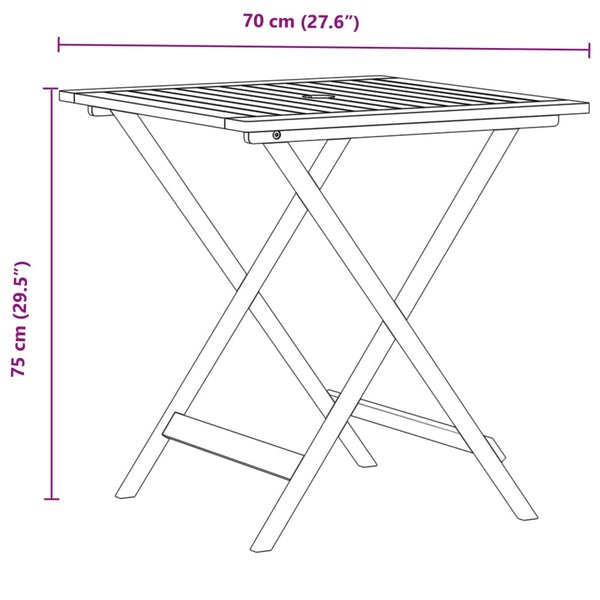 Graues 3-teiliges Bistro-Set Vantel (Polypropylen und Holz)