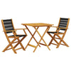 Schwarzes Bistro-Set Slagan (Akazienholz und Polypropylen, 3-teilig)