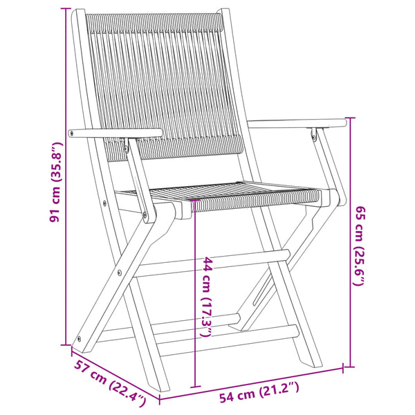 Schwarzes Bistro-Set Slagan (Akazienholz und Polypropylen, 3-teilig)