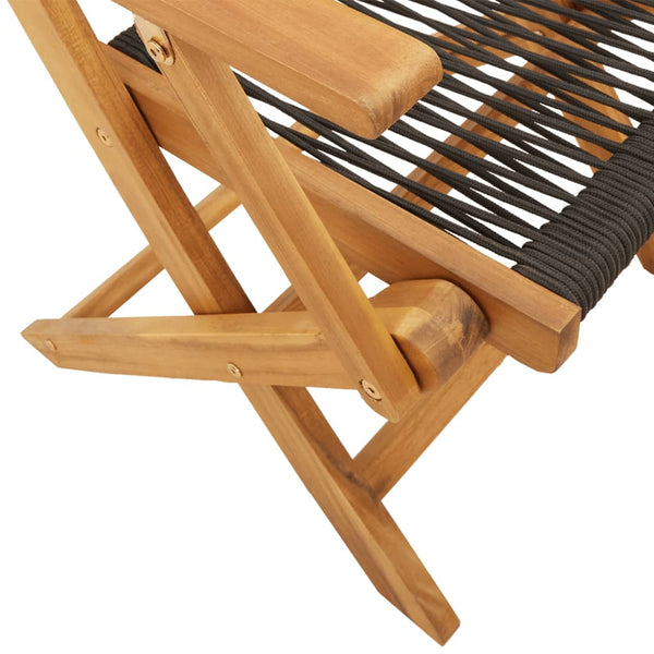 Schwarzes Bistro-Set Slagan (Akazienholz und Polypropylen, 3-teilig)