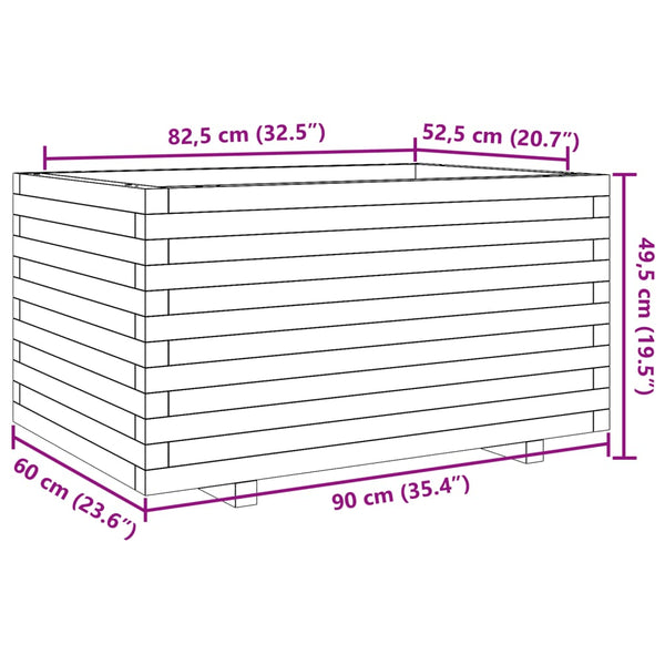Gartenblumenkasten Dilaver 90x60x49,5cm (Kiefer)