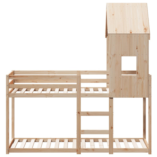 Etagenbett mit Baldachin Euchim 80x200cm (Kiefer)