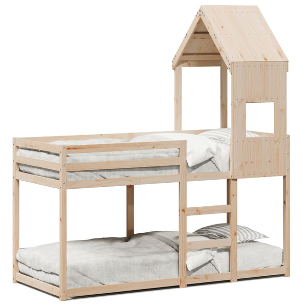 Etagenbett Gheoroghe 90x190cm (Kiefer) mit Dach