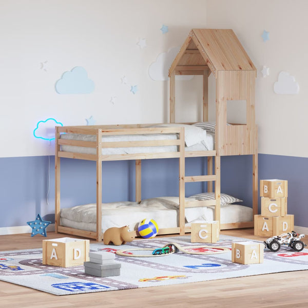 Etagenbett Gheoroghe 90x190cm (Kiefer) mit Dach