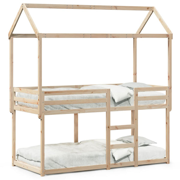 Etagenbett mit Baldachin Mossa 90x200cm (Kiefer)