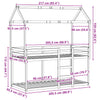 Etagenbett mit Baldachin Mossa 90x200cm (Kiefer)
