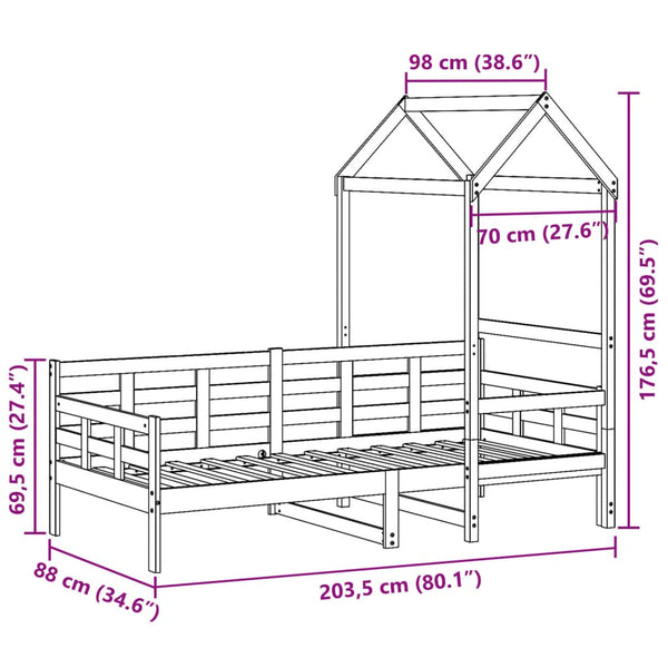 Sohvasänky katoksella Boiczuk 80x200cm (mänty)