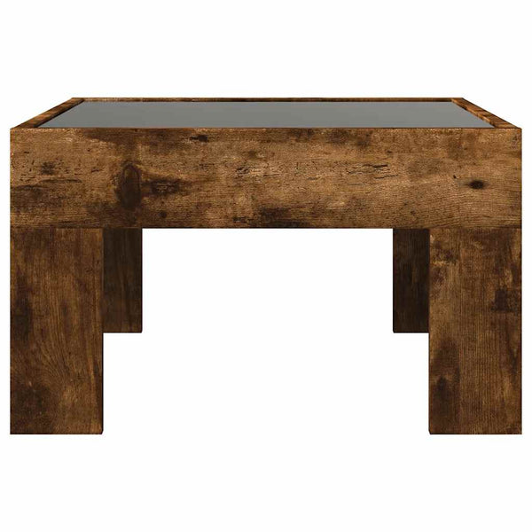 Couchtisch Räuchereiche Adiere 50x50x30cm mit Infinity-LED-Beleuchtung