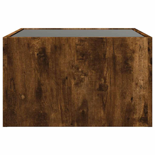 Couchtisch Räuchereiche Adiere 50x50x30cm mit Infinity-LED-Beleuchtung