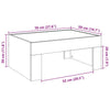 Betongrauer Couchtisch Infinity mit LED-Beleuchtung Adiere 70x50x30cm