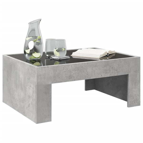 Betongrauer Couchtisch Infinity mit LED-Beleuchtung Adiere 70x50x30cm