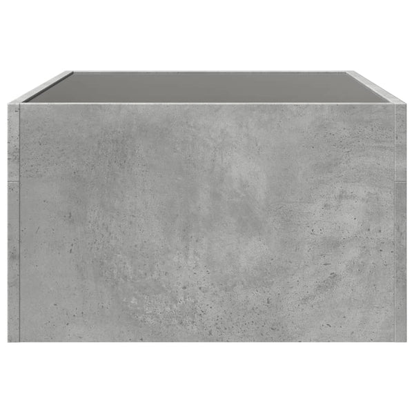 Betongrauer Couchtisch Infinity mit LED-Beleuchtung Adiere 70x50x30cm