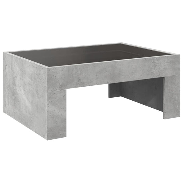 Betongrauer Couchtisch Infinity mit LED-Beleuchtung Adiere 70x50x30cm