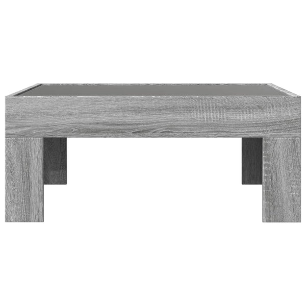 Grauer Couchtisch Infinity mit LED-Beleuchtung Adiere 70x50x30cm (Sonoma)