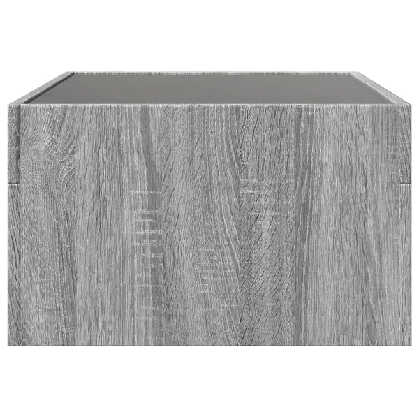 Grauer Couchtisch Infinity mit LED-Beleuchtung Adiere 70x50x30cm (Sonoma)