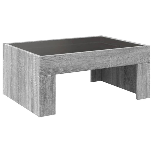 Grauer Couchtisch Infinity mit LED-Beleuchtung Adiere 70x50x30cm (Sonoma)