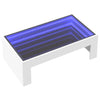 Weißer Couchtisch mit Infinity-LED-Leuchten Adiere 90x50x30cm