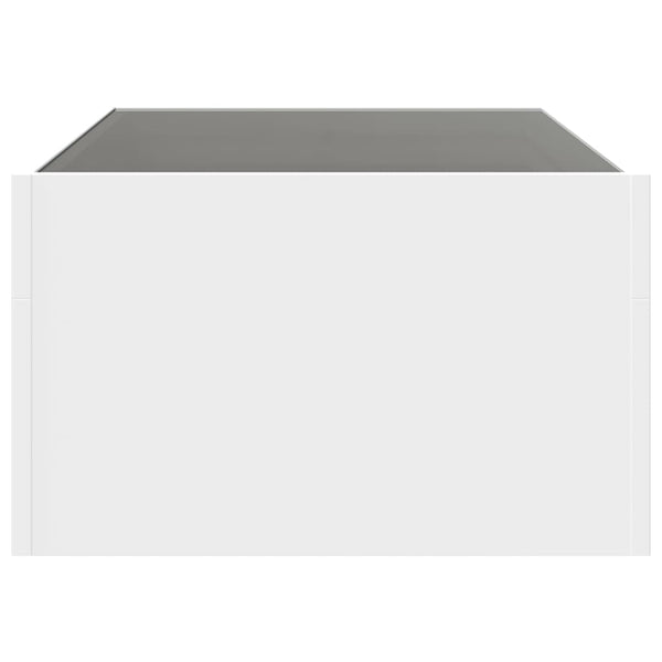 Weißer Couchtisch mit Infinity-LED-Leuchten Adiere 90x50x30cm