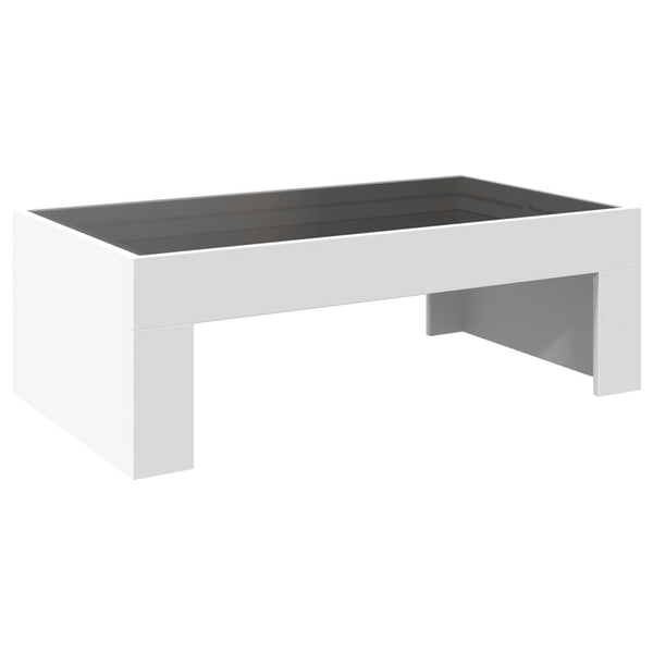 Weißer Couchtisch mit Infinity-LED-Leuchten Adiere 90x50x30cm