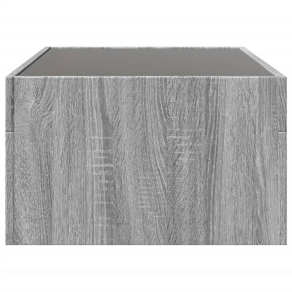 Grauer Couchtisch Infinity mit LED-Beleuchtung Adiere 90x50x30cm (Sonoma)