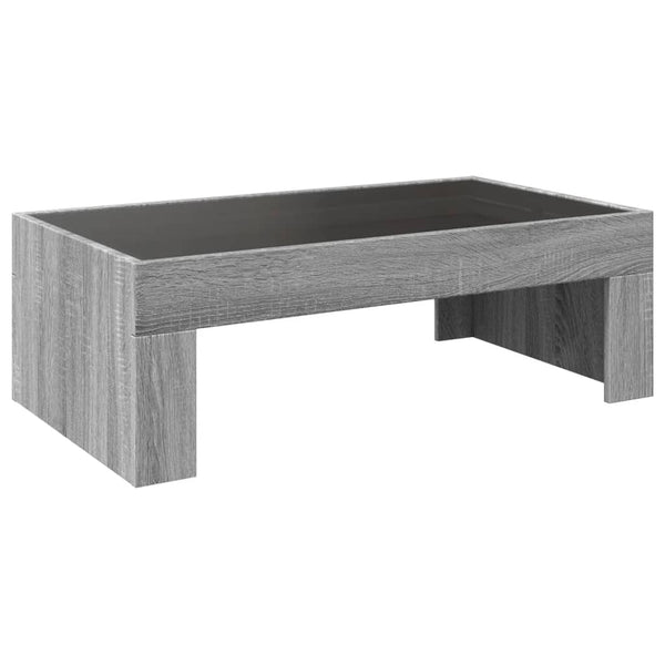 Grauer Couchtisch Infinity mit LED-Beleuchtung Adiere 90x50x30cm (Sonoma)