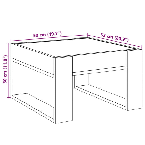 Schwarzer Couchtisch Infinity mit LED-Beleuchtung Boghita 50x53x30cm
