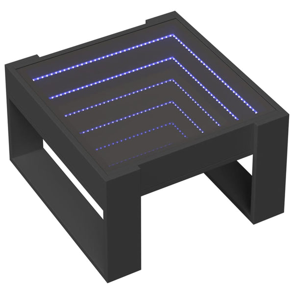 Schwarzer Couchtisch Infinity mit LED-Beleuchtung Boghita 50x53x30cm
