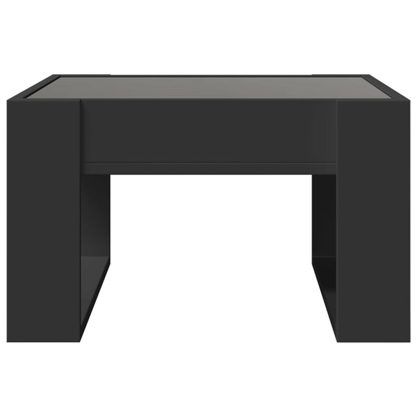 Schwarzer Couchtisch Infinity mit LED-Beleuchtung Boghita 50x53x30cm