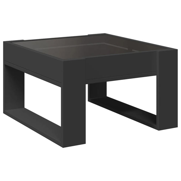 Schwarzer Couchtisch Infinity mit LED-Beleuchtung Boghita 50x53x30cm