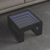Schwarzer Couchtisch Infinity mit LED-Beleuchtung Boghita 50x53x30cm