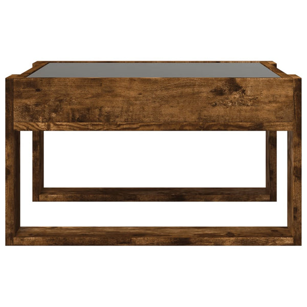 Couchtisch Räuchereiche Infinity mit LED-Beleuchtung Boghita 50x53x30cm