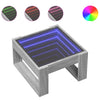 Grauer Couchtisch Infinity LED-Beleuchtung Boghita 50x53x30cm (Sonoma)