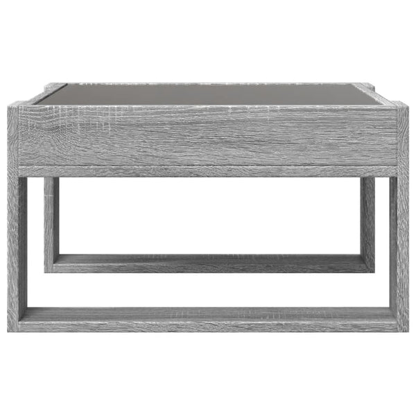 Grauer Couchtisch Infinity LED-Beleuchtung Boghita 50x53x30cm (Sonoma)