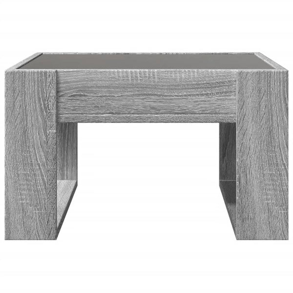 Grauer Couchtisch Infinity LED-Beleuchtung Boghita 50x53x30cm (Sonoma)