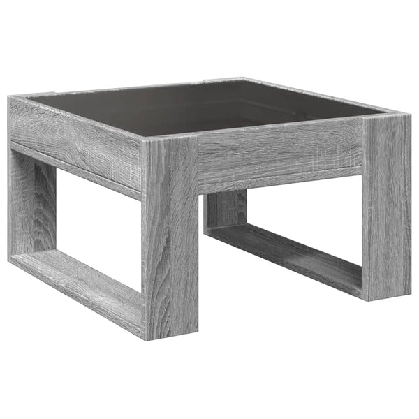 Grauer Couchtisch Infinity LED-Beleuchtung Boghita 50x53x30cm (Sonoma)