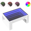 Weißer Couchtisch Boghita 70x53x30cm mit Infinity-LED-Leuchten
