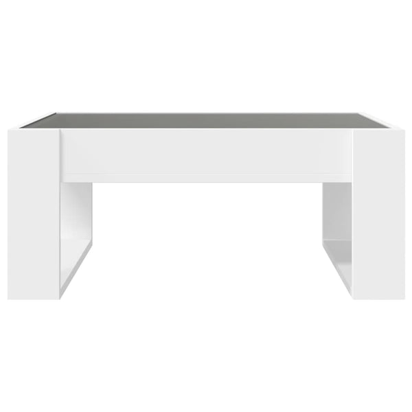 Weißer Couchtisch Boghita 70x53x30cm mit Infinity-LED-Leuchten